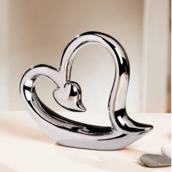Декоративная фигура "Сердце", фарфор, 18х4х14 см